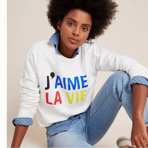 Claire V. x Anthropologie Sweatshirt. Size: XS - Picture 2 of 10